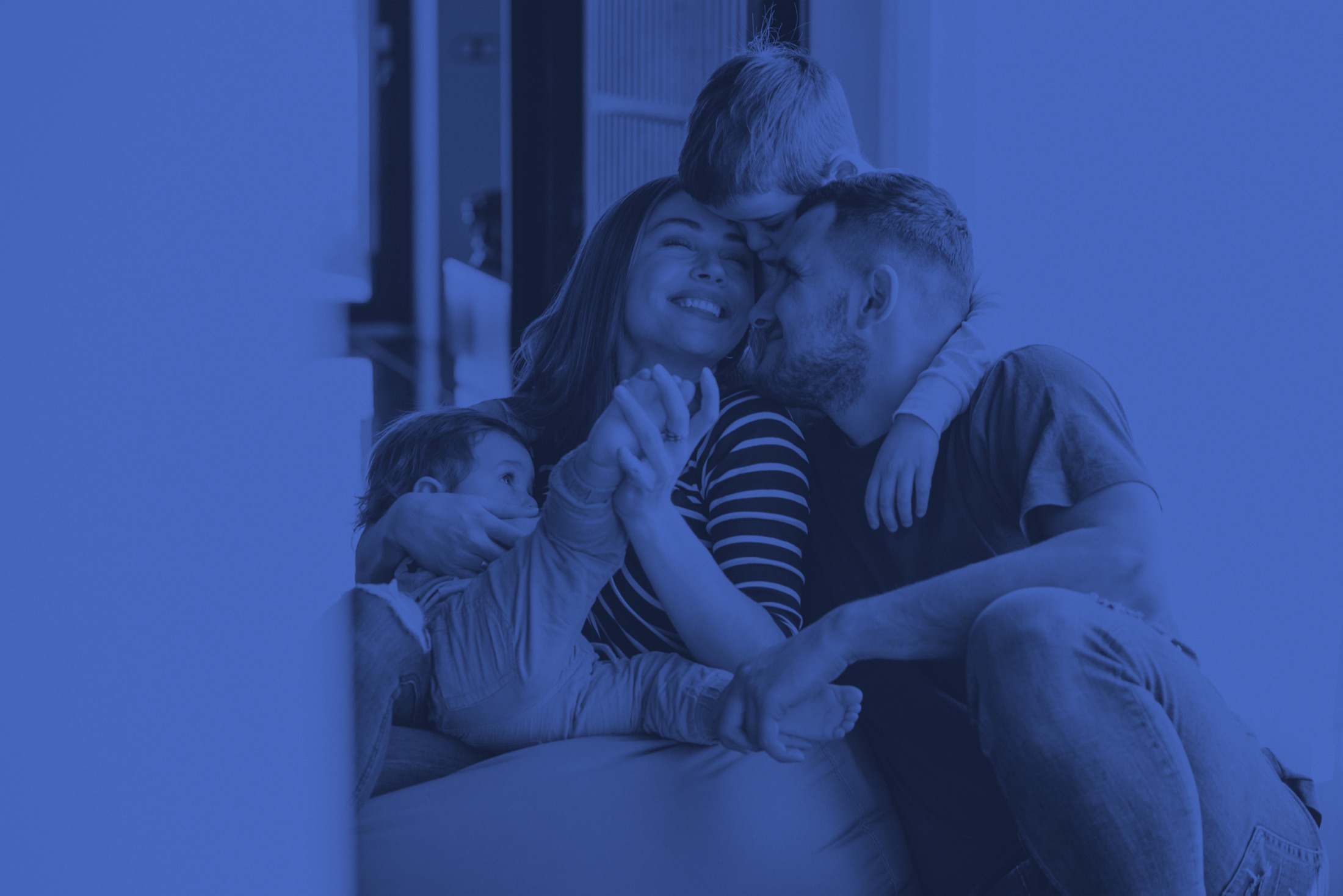 A young family together at home